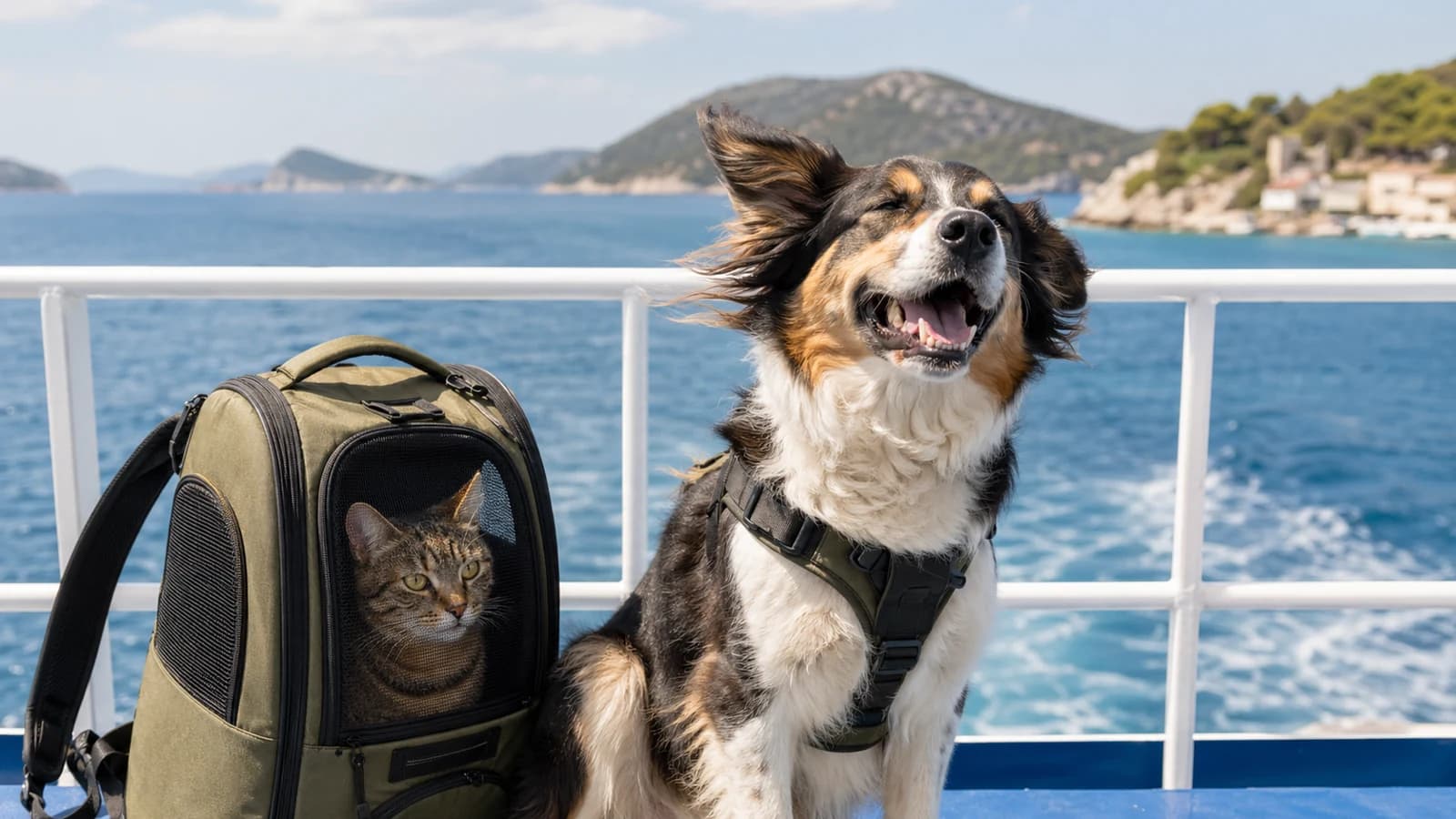 Ferry crossing with pet