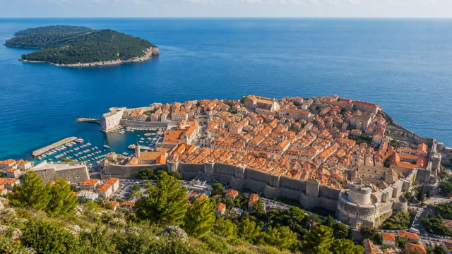 The walled old town of Dubrovnik on the South Dalmatian coast, a pet-friendly region of Croatia